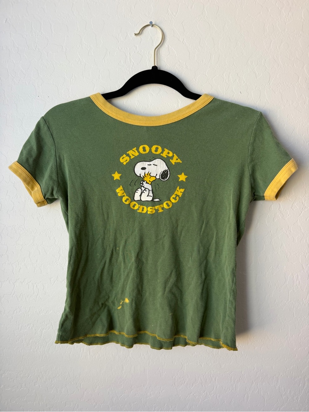 Peanuts Green & Yellow Snoopy Woodstock Tee